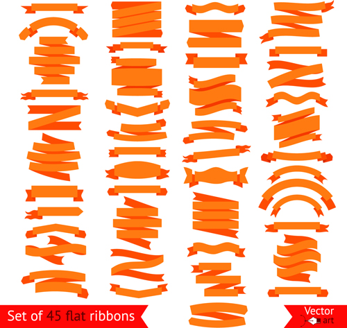 500x473 Set Of Flat Colored Ribbons Vector 01 Free Download