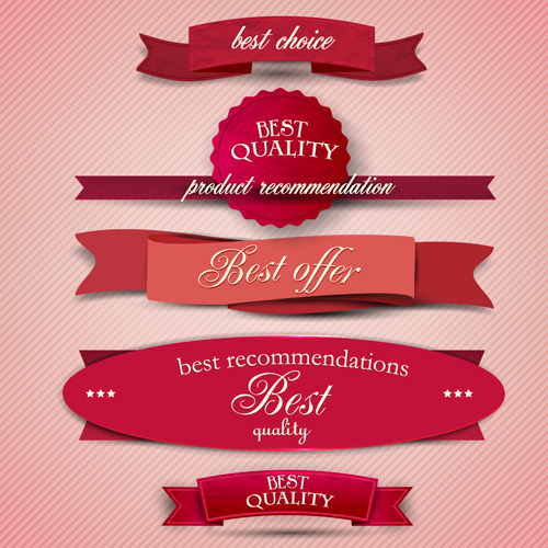 500x500 Best Quality Labels With Ribbons Vector 06 Free Download