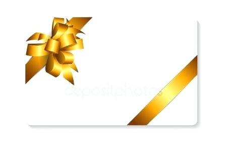 450x300 Holiday Gift Card Template With Gold Bow And Ribbon Vector