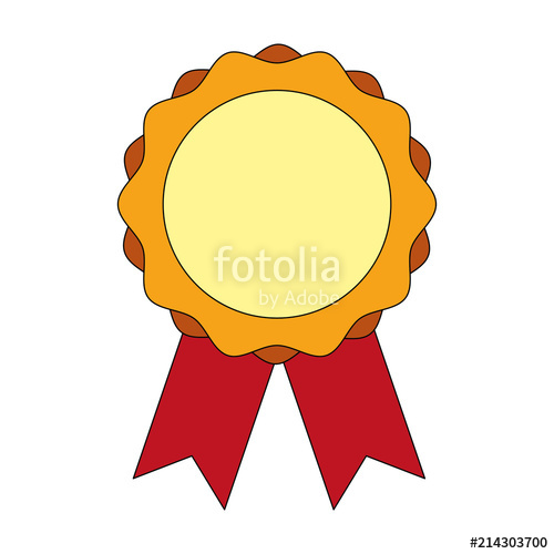 500x500 Medal Award With Ribbon Vector Illustration Design Stock Image