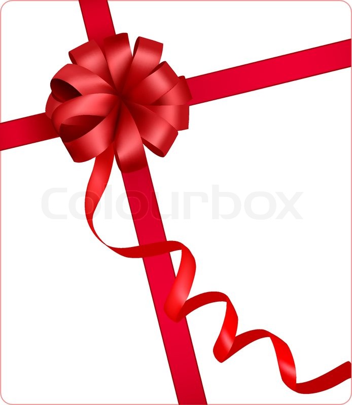 694x800 Holiday Red Bow With A Ribbon. Vector. Stock Vector Colourbox