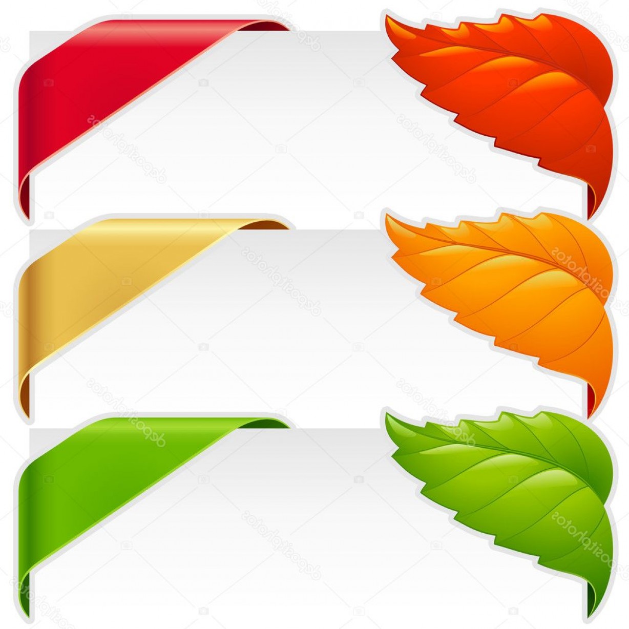1228x1228 Stock Illustration Corner Ribbons Vector Set For Lazttweet