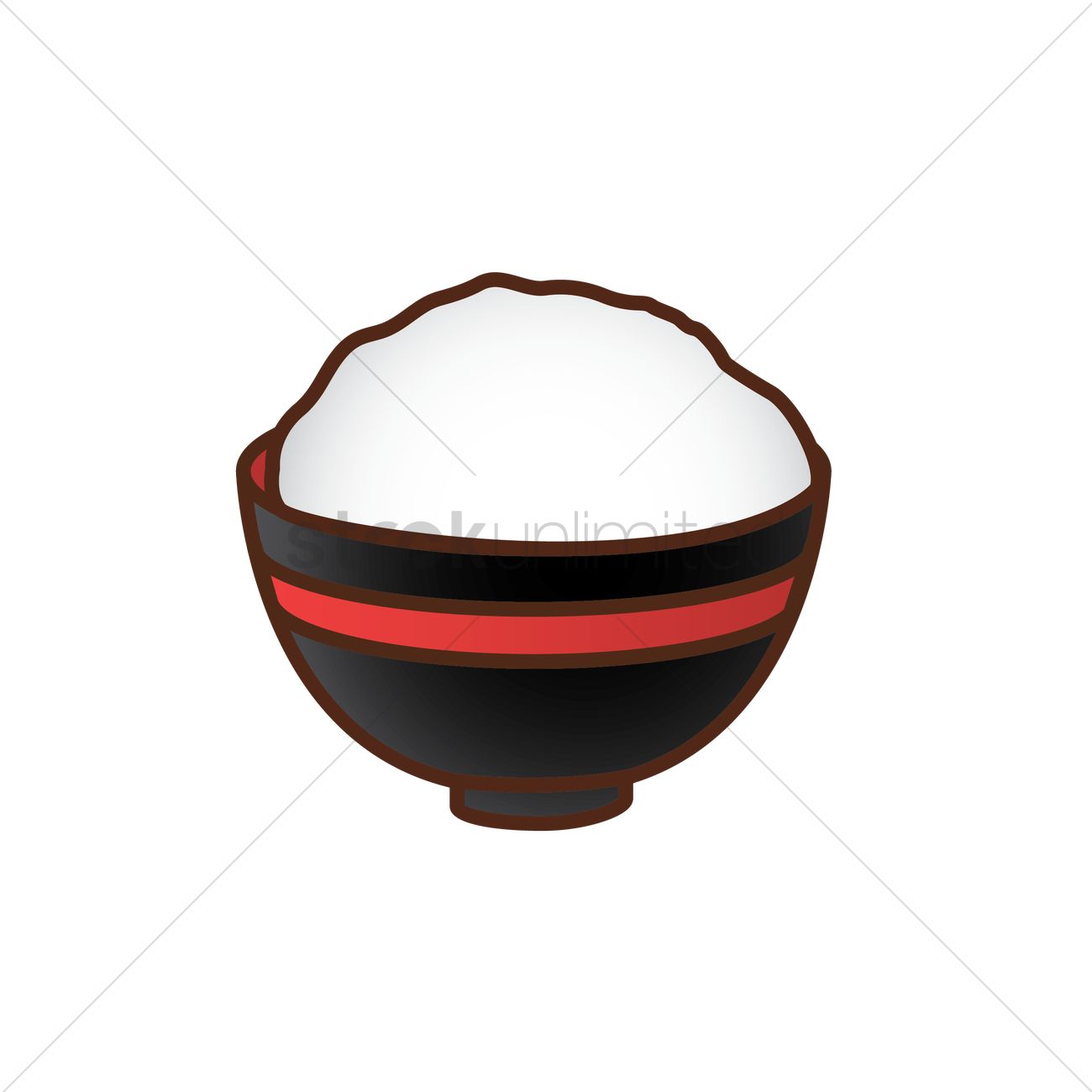 1300x1300 Rice Bowl Vector Image