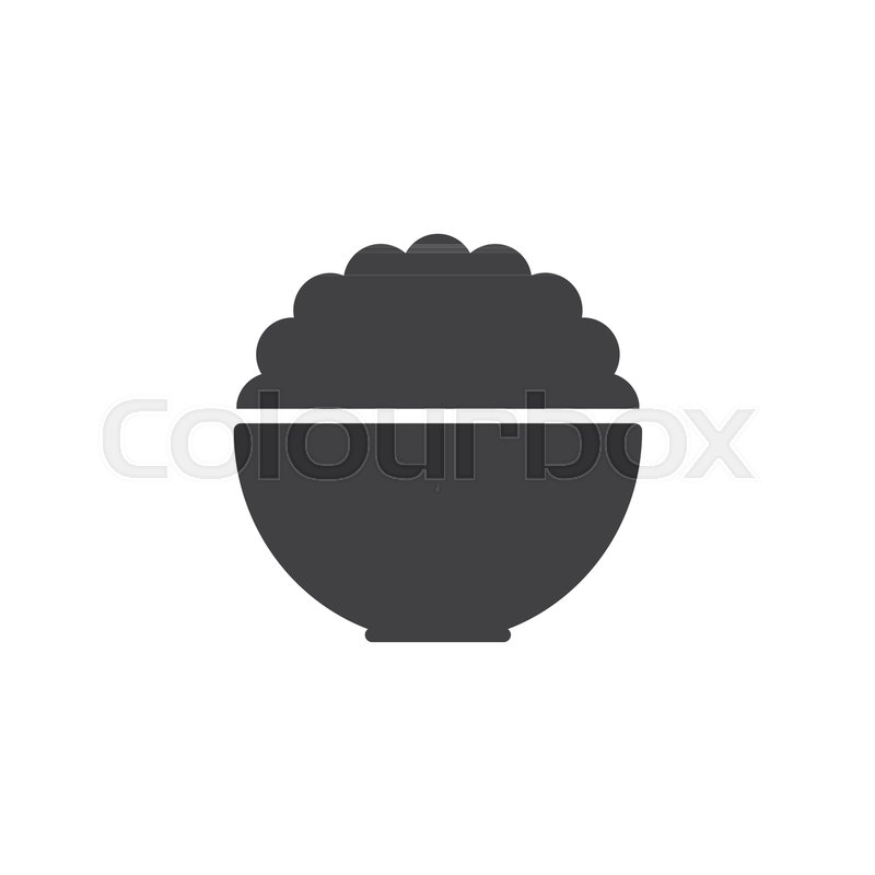 800x800 Rice Bowl Vector Icon. Filled Flat Sign For Mobile Concept And Web