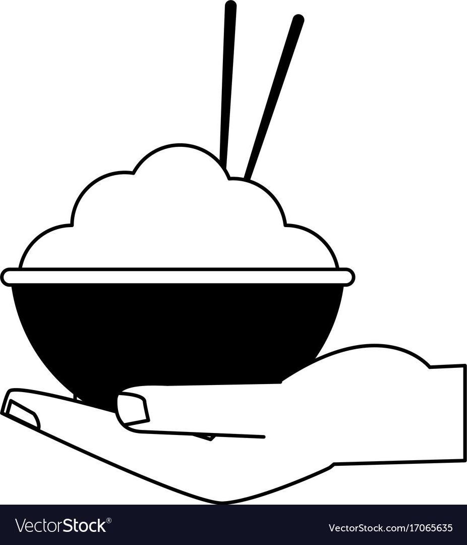 926x1080 Unique Hd Hand Holding Rice Bowl With Chopsticks Food Icon Vector