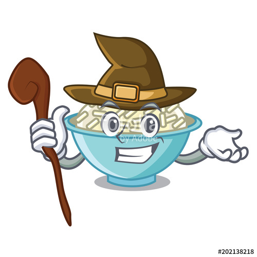 500x500 Witch Rice Bowl Mascot Cartoon Stock Image And Royalty Free