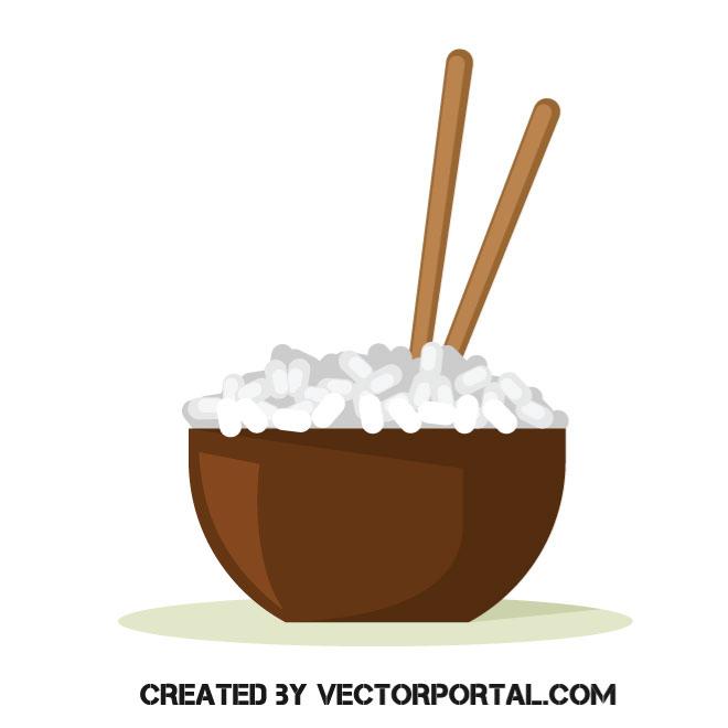 660x660 Bowl Of Rice Vector Image