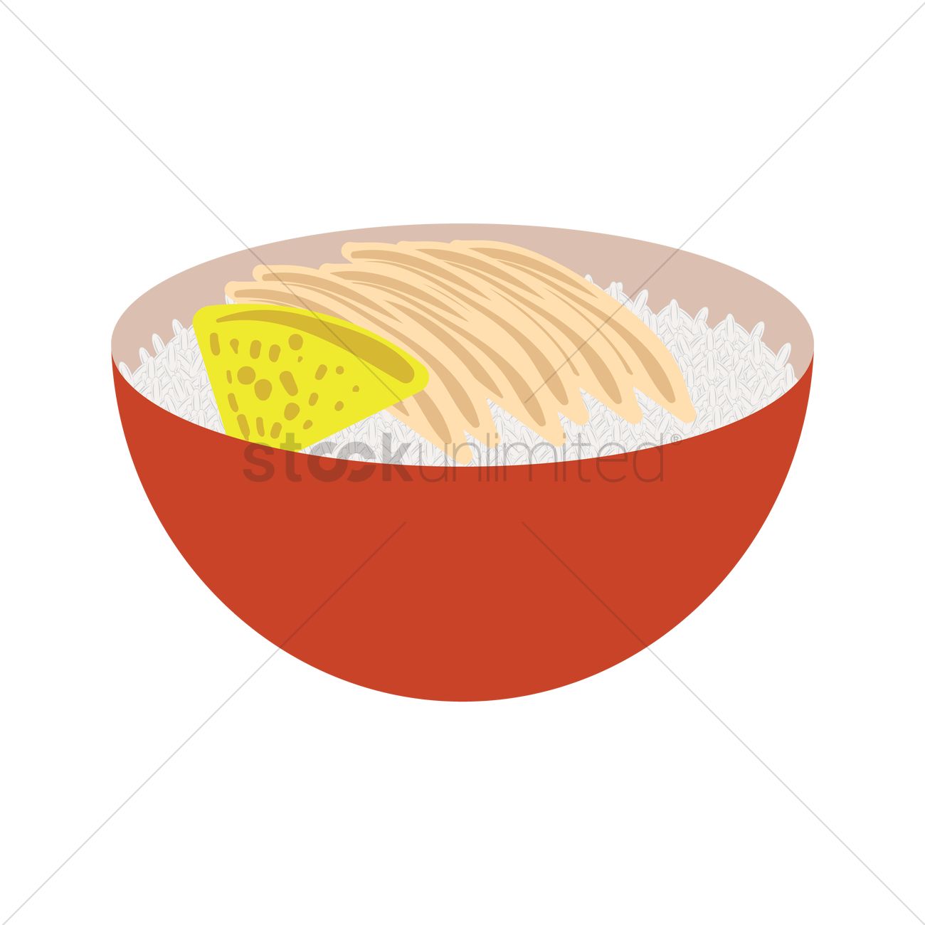 1300x1300 Chicken Rice Vector Image