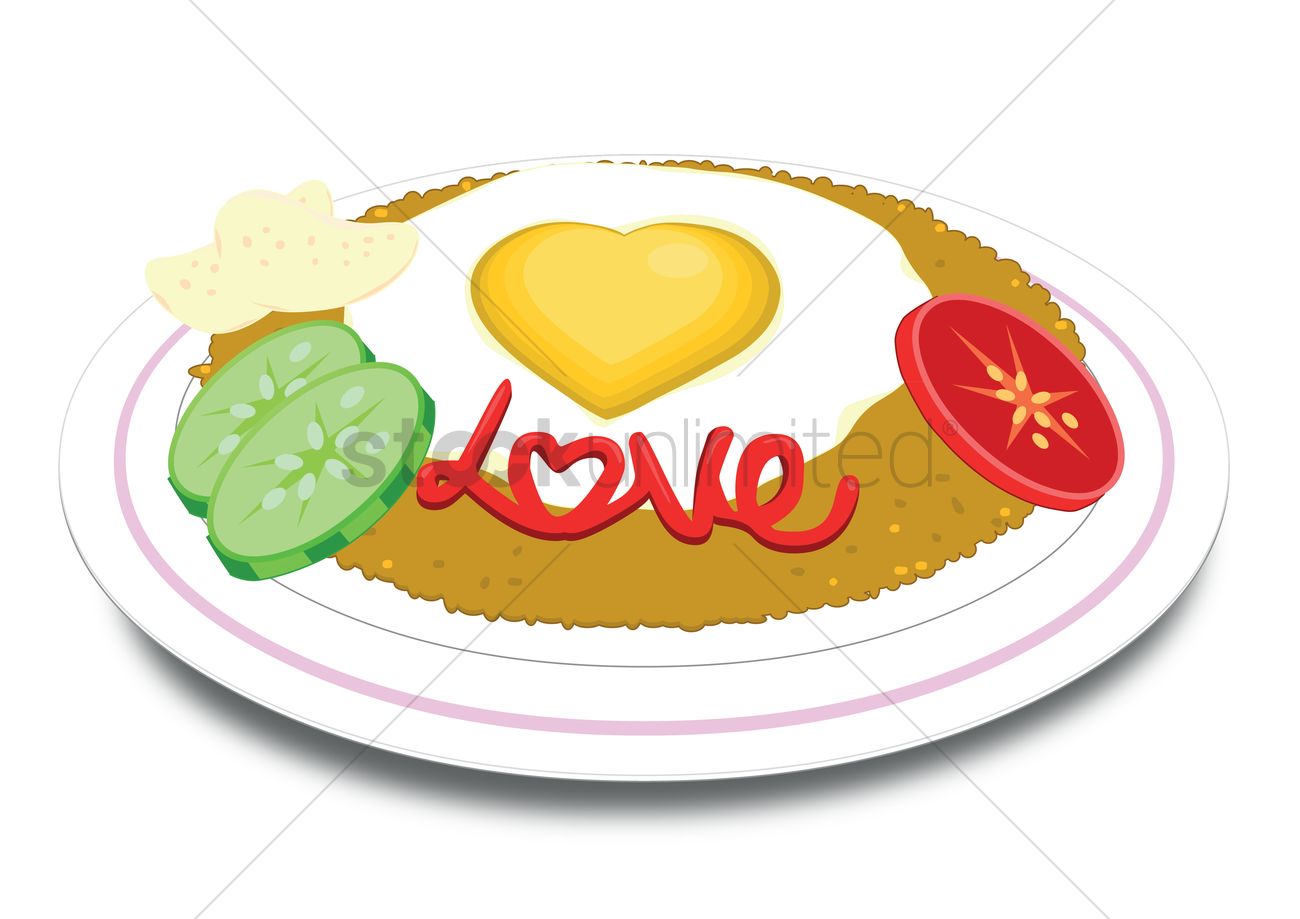 1300x919 Free A Plate Of Fried Rice Vector Image