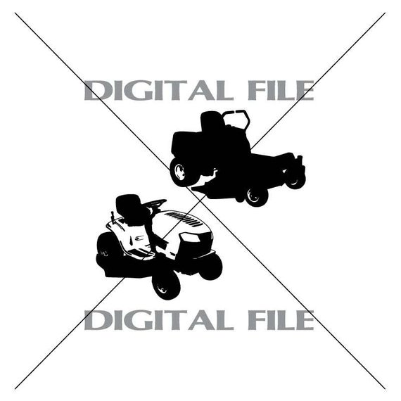 570x570 Two Riding Lawn Mowers Vector Images Vinyl Decal T Shirt Etsy