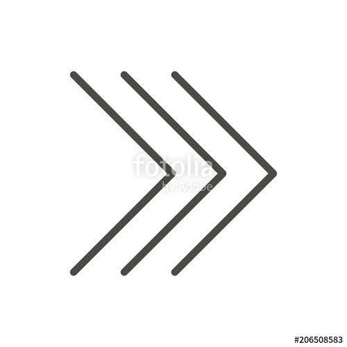 500x500 Next Icon, Right Arrow Vector. Line Forward Symbol Isolated