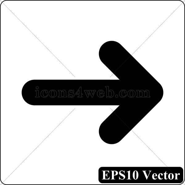 600x600 Right Arrow Black Icon. Eps10 Vector.