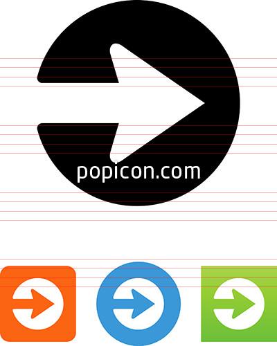 400x500 Vector Right Arrow In Circle Icon