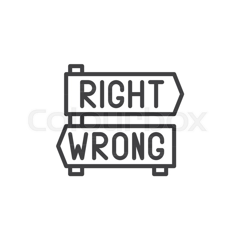 800x800 Right And Wrong Decision Arrows Signs Outline Icon. Linear Style