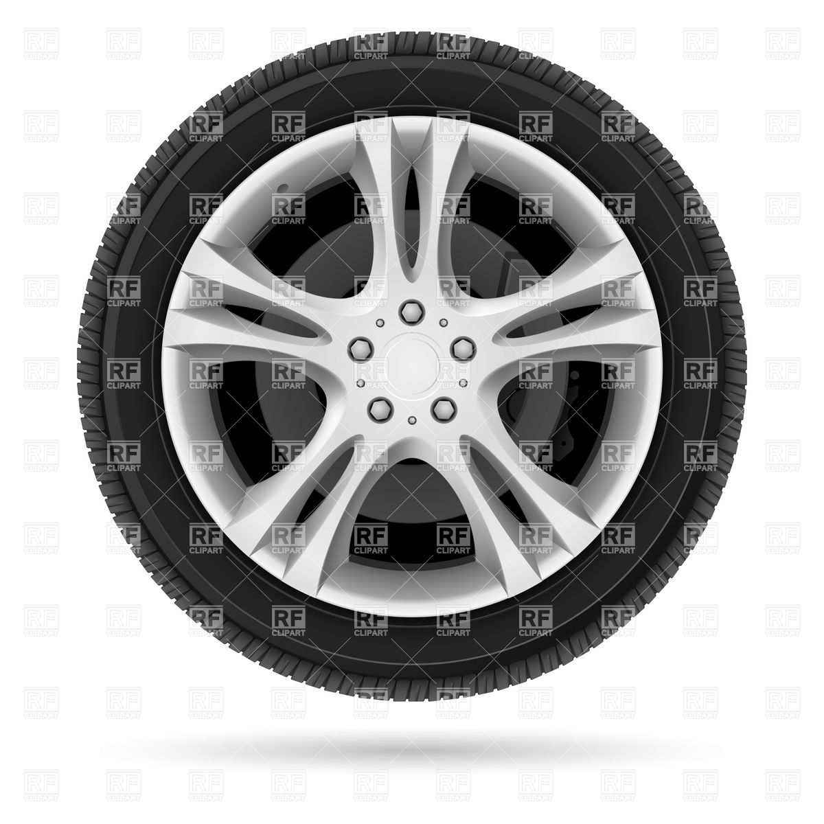 1200x1200 Car Wheel With Alloy Rim Vector Image Vector Artwork Of Objects