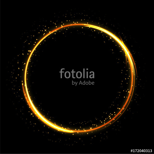 500x500 Light Sparkling Circle On Black Background. Fire Ring Glowing