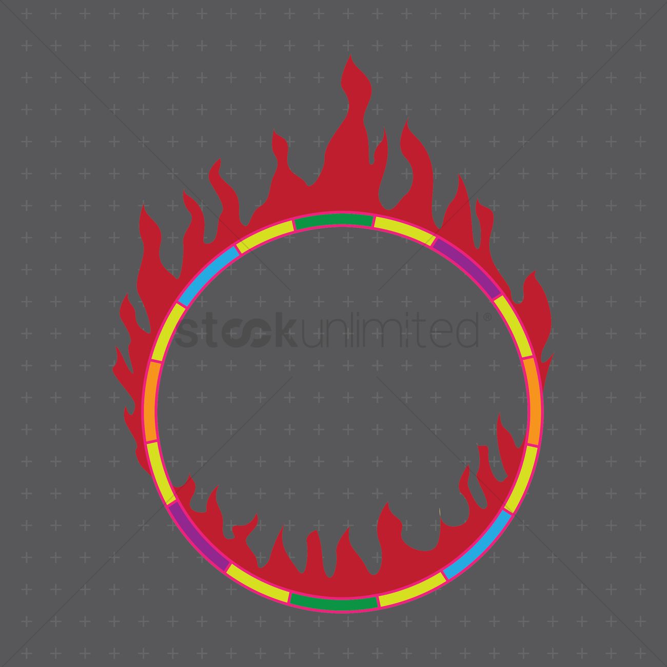 1300x1300 Circus Ring With Fire Vector Image