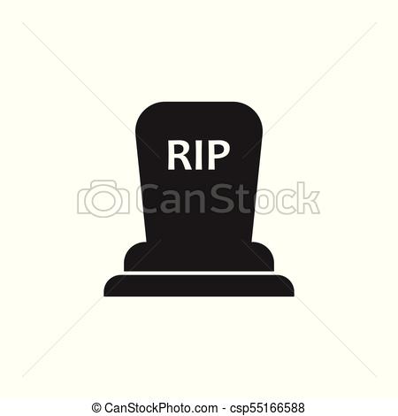 450x470 Halloween Grave Icon. Gravestone Vector Illustration. Rip