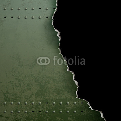400x400 Background Of Torn Metal With Rivets. Stock Vector Illustration