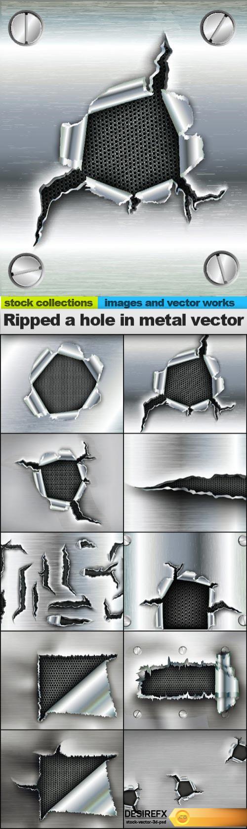 500x1676 Desire Fx Ripped A Hole In Metal Vector, 10 X Eps