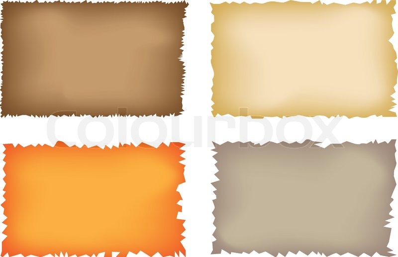 800x517 Set Of Old Torn Paper Stock Vector Colourbox