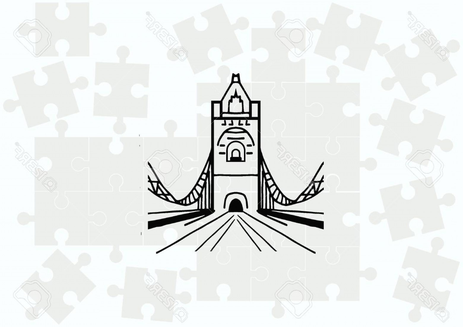 1560x1102 Photostock Vector City Silhouette Icon Vector Illustration Bridge