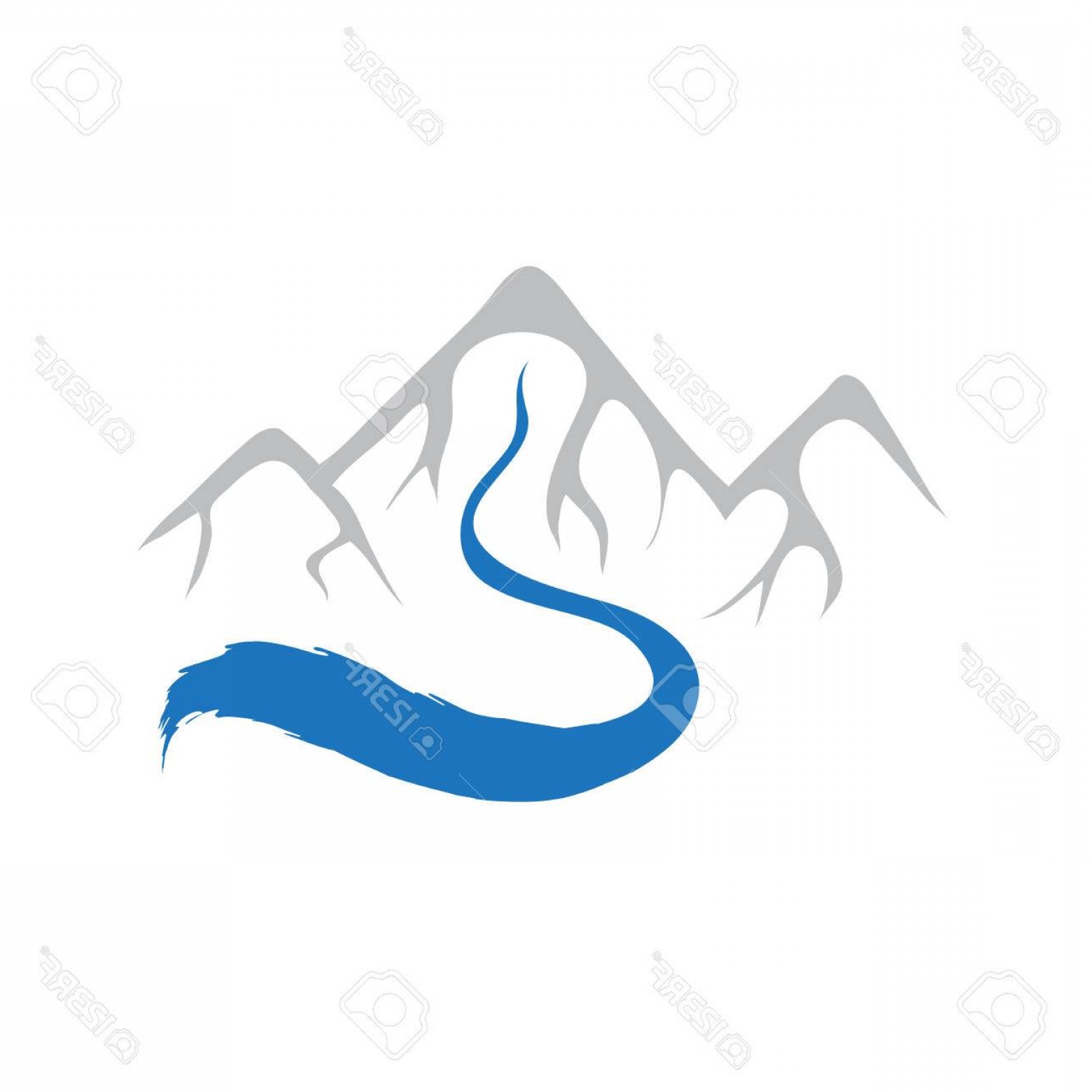 1560x1560 Photostock Vector Mountain And River Vector Icon Illustration