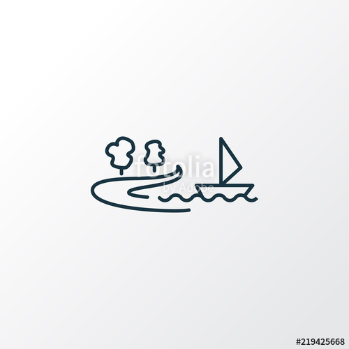 500x500 River Icon Line Symbol. Premium Quality Isolated Lake Element In