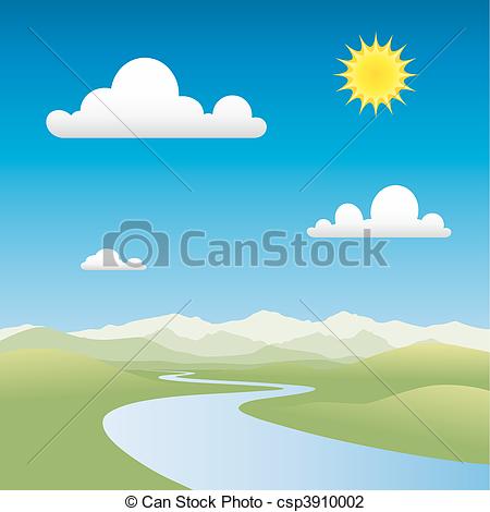 450x470 Countryside Clipart River Landscape
