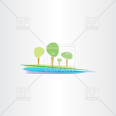 400x400 Landscape River And Trees Vector Image Vector Artwork Of Signs