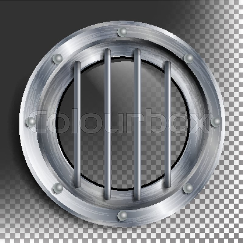 800x800 Silver Porthole Vector. Round Metal Window With Rivets
