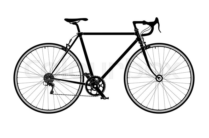 800x528 Classic Mens Town, Road Bike Silhouette, Detailed Vector