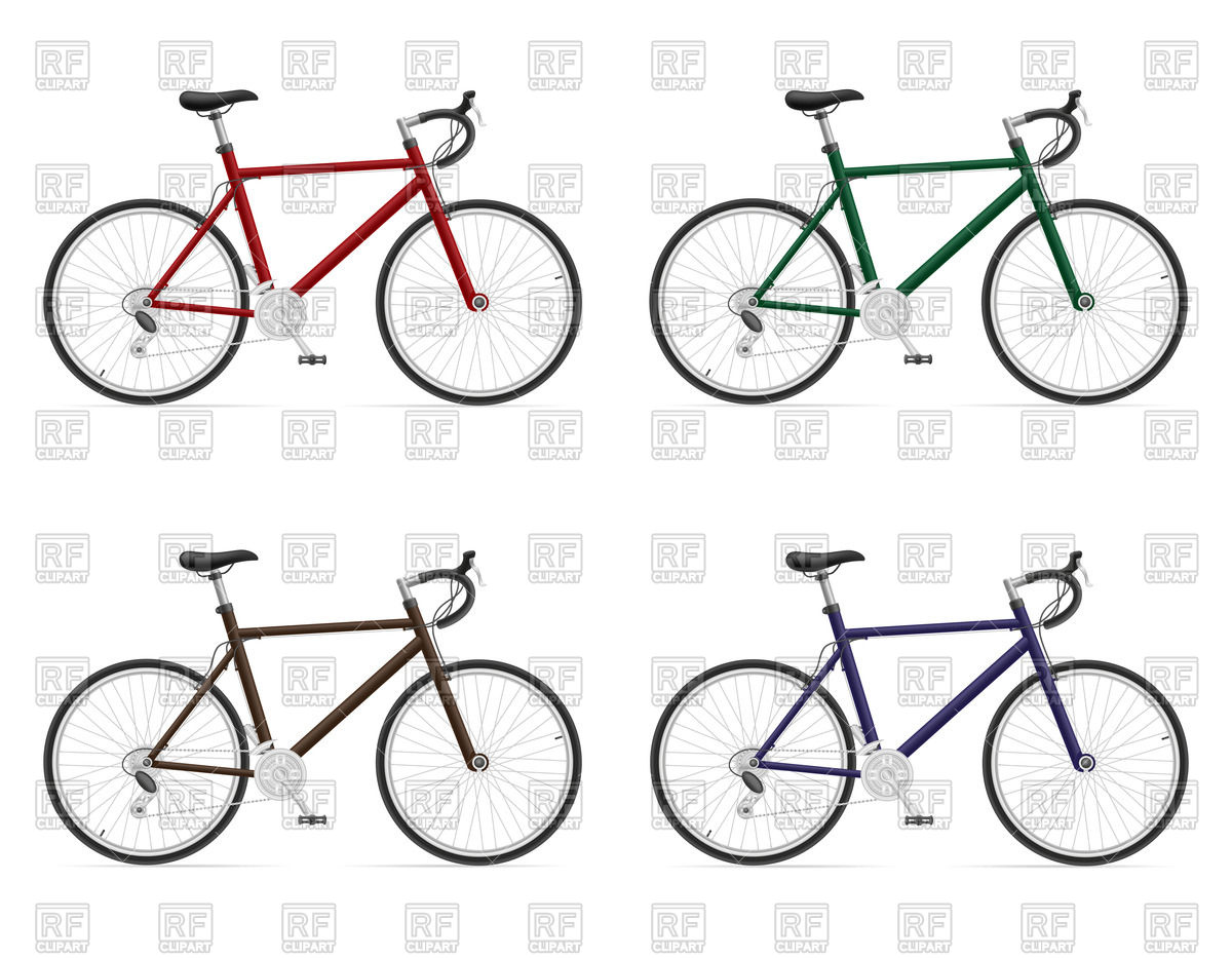 1200x933 Colorful Road Bikes With Gear Shifting Vector Image Vector