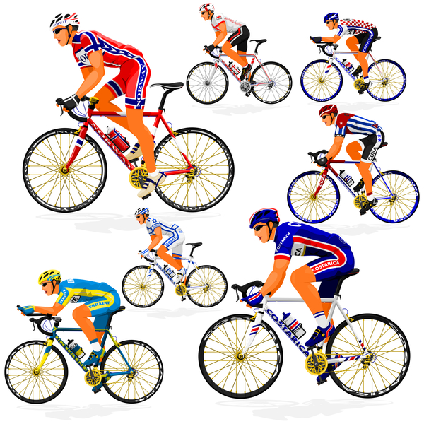 600x600 Cyclist With Road Bike Vector Illustration 04 Free Download