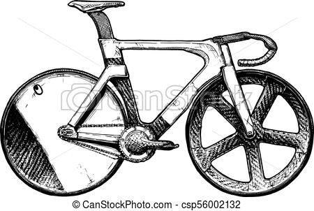 450x302 Illustration Of Track Bike. Vector Ink Hand Drawn Illustration Of