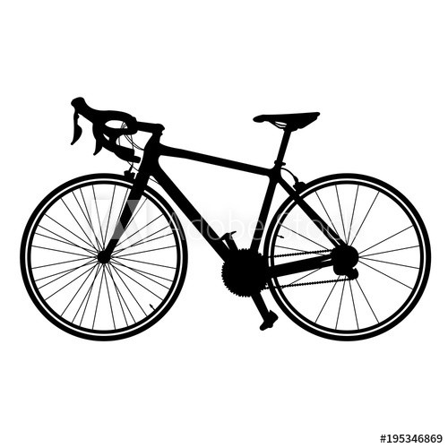 500x500 Silhouette Of Road Bike Vector Bicycle Isolated On White