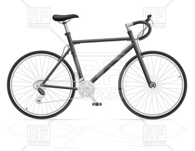 400x311 Black Road Bike With Gear Shifting Vector Image Vector Artwork