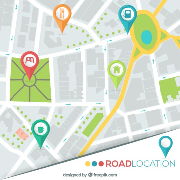626x626 Road Location Map Vector Free Download