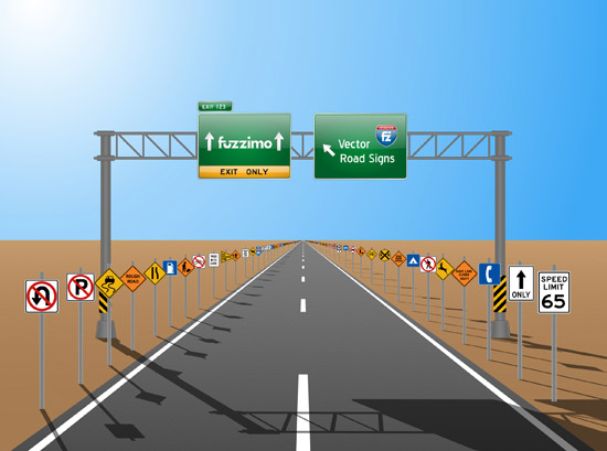 550x409 Free Vector Road Signs (Glossy Or Plain) Fuzzimo