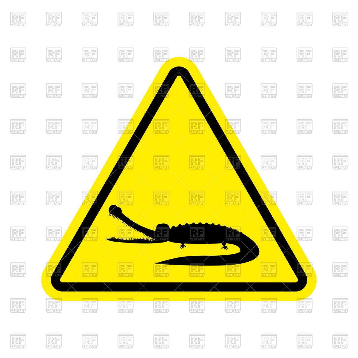 1200x1200 Attention Road Sign With Crocodile
