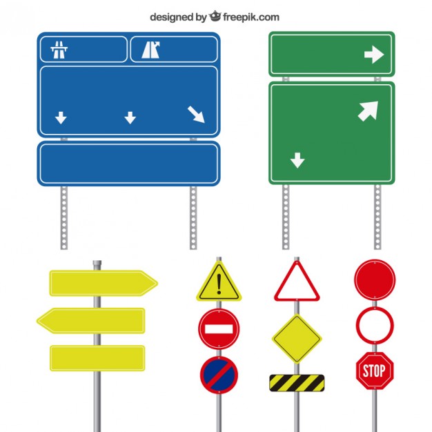 626x626 Road Signs Vector Free Download
