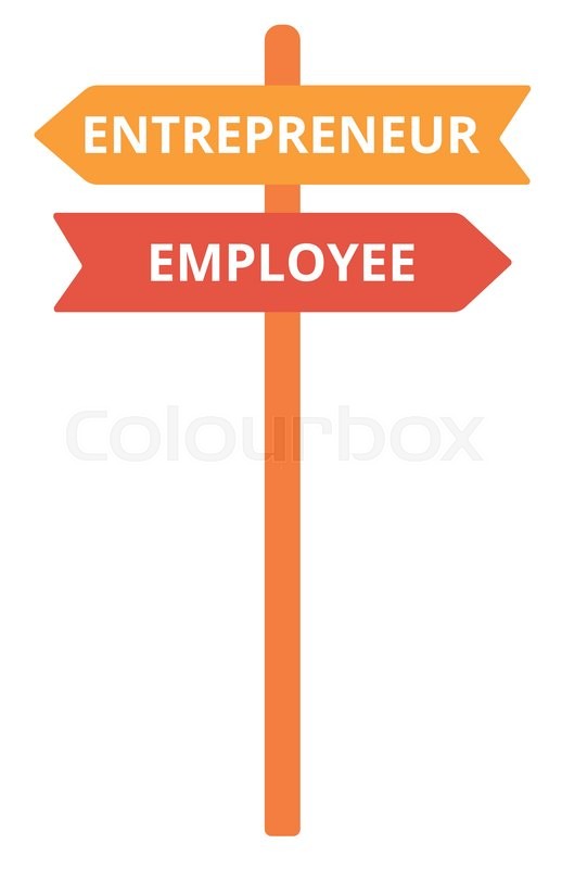 518x800 Employee And Entrepreneur Road Sign Vector Flat Design