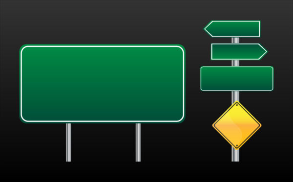 600x373 Empty Road Signs Vector