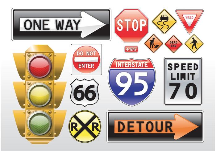 700x490 Road Signs Vectors
