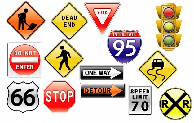 626x396 Road Signs Amp Traffic Light Vector Free Download