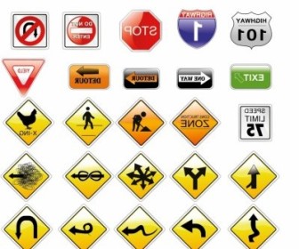 336x280 Vector Road Signs Vector Art