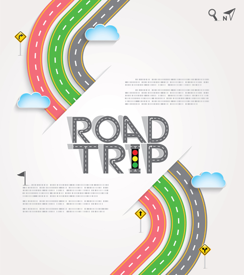 500x563 Road Trip Background Vector Material 07 Free Download