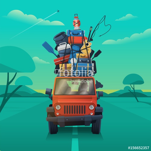 500x500 Road Trip Vector Illustration Stock Image And Royalty Free Vector