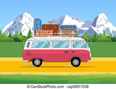 450x348 Web Banner On The Theme Of Road Trip, Adventure, Vintage Car