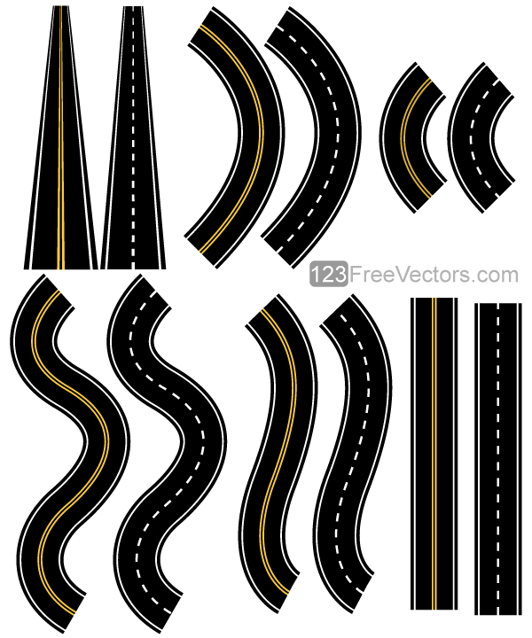 600x720 Roads Vector Pack 123freevectors